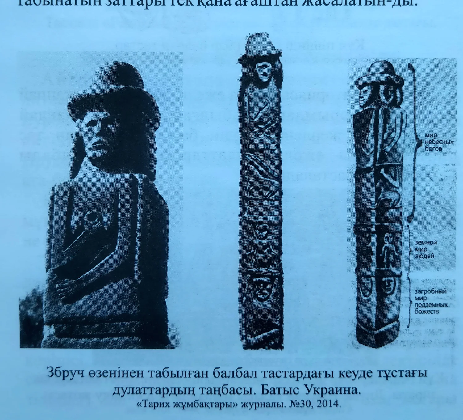 Збруч өзенінен табылған балбал тастар. «Дулаттар», 137-бет.